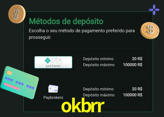 O cassino okbrr oferece uma grande variedade de métodos de pagamento
